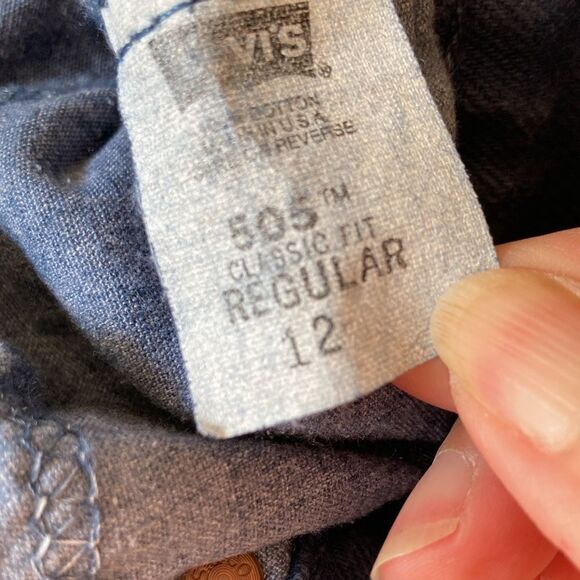 Vintage 505 Boys Orange Tab Levi’s Classic Fit Dark Wash Boys 12 Reg 70’s USA - Picture 7 of 12